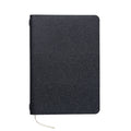 The Pensift leather cover in black Epsom-grain leather, front-on, with the beige ribbon.