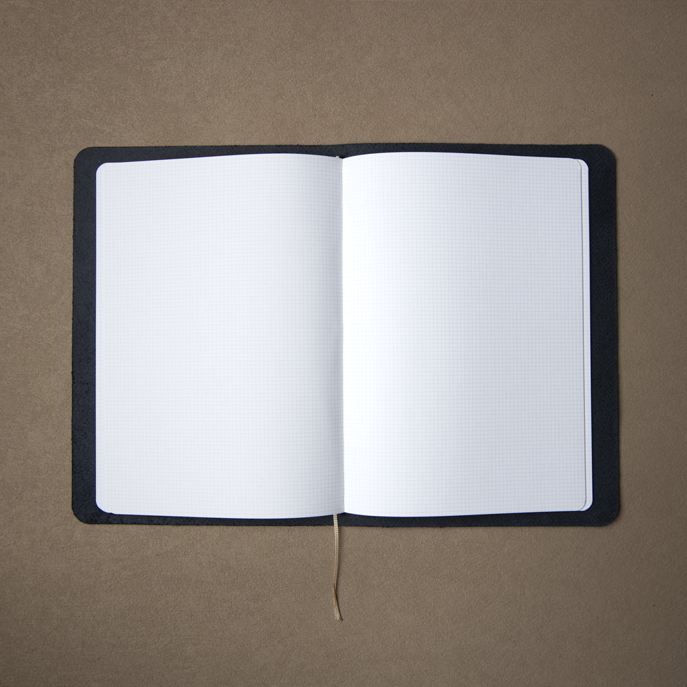 Grid (2 mm) page, in the leather cover